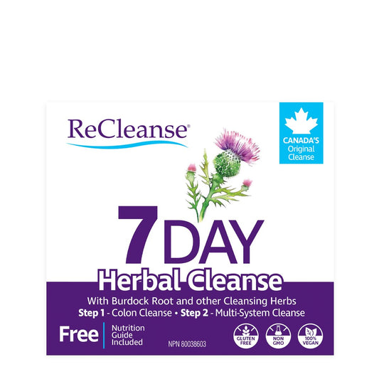 Prairie Naturals ReCleanse® 7-Day Cleanse Kit, Whole Body Herbal Detox & Gentle Digestive Cleanse, 2-Part Colon & Multi-Systems Formula, Vegan & Non-GMO, Made in Canada, Free Nutrition Guide Included