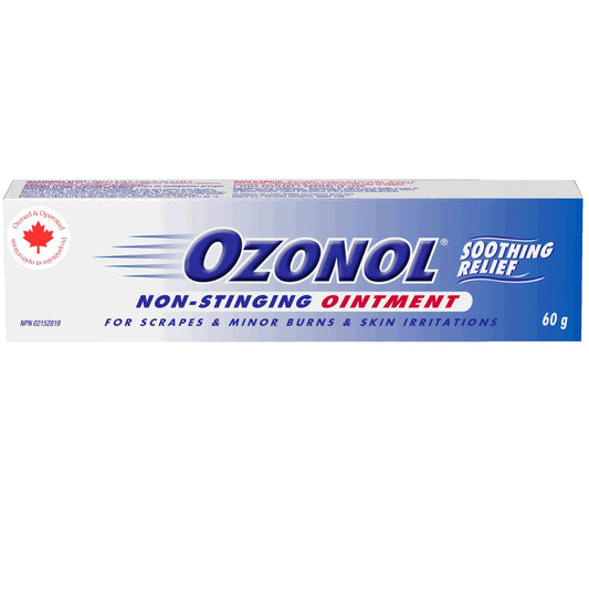 Ozonol Ointment, Original Formula | Non-Stinging | Soothing Relief | For Insect Bites, Scrapes, Minor Burn & Skin Irritations | 60g