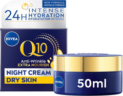 NIVEA Q10 Anti-Wrinkle Moisture Replenishment Night Cream, 50mL | Anti-wrinkle night face moisturizer with argan oil