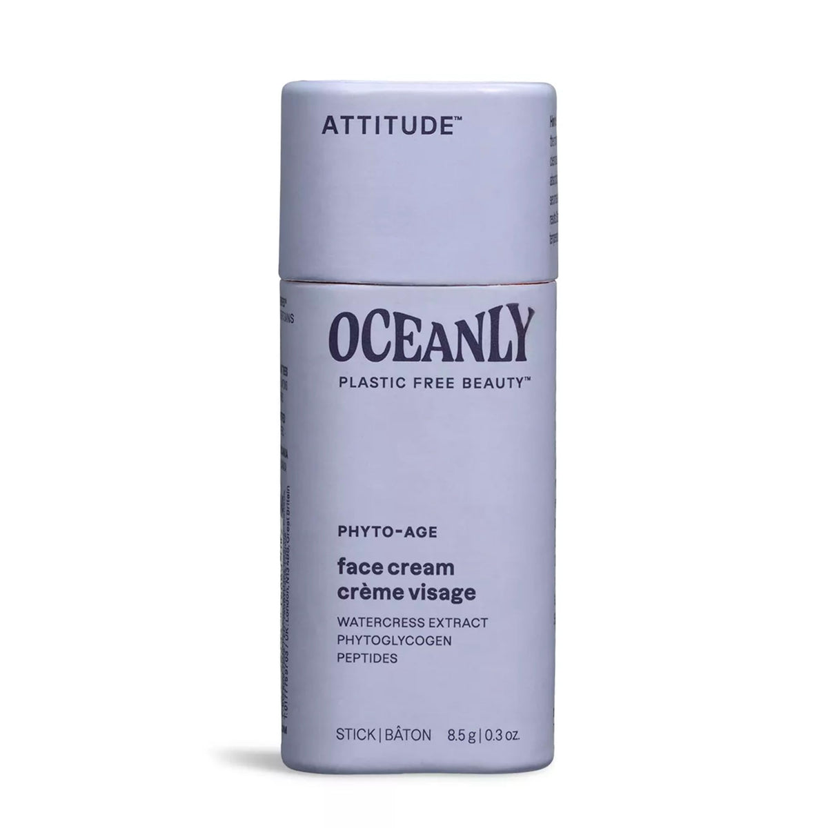 ATTITUDE Oceanly Face Cream Stick, Made in Canada, EWG Verified, Plastic-free, Plant & Mineral-Based Ingredients, Vegan Beauty Products, PHYTO AGE, Unscented, 8.5 grams