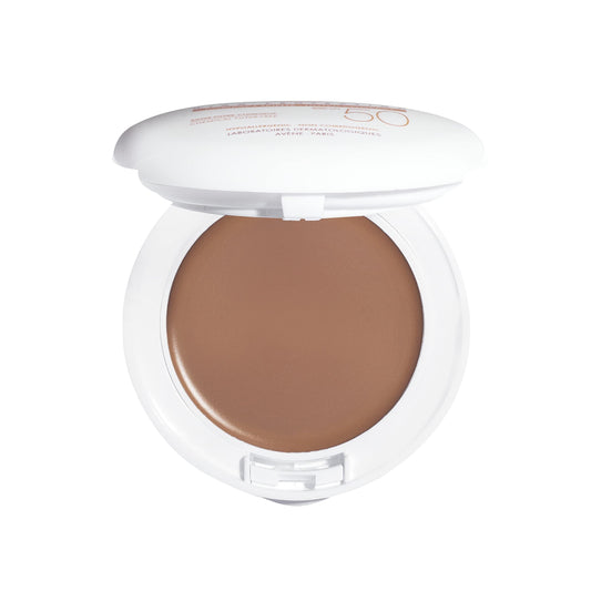 Eau Thermale Avène High Protection Honey Tinted Compact, Broad Spectrum SPF 50+, UVA/UVB Blue Light Protection, Water Resistant, Non-Greasy, 10 g