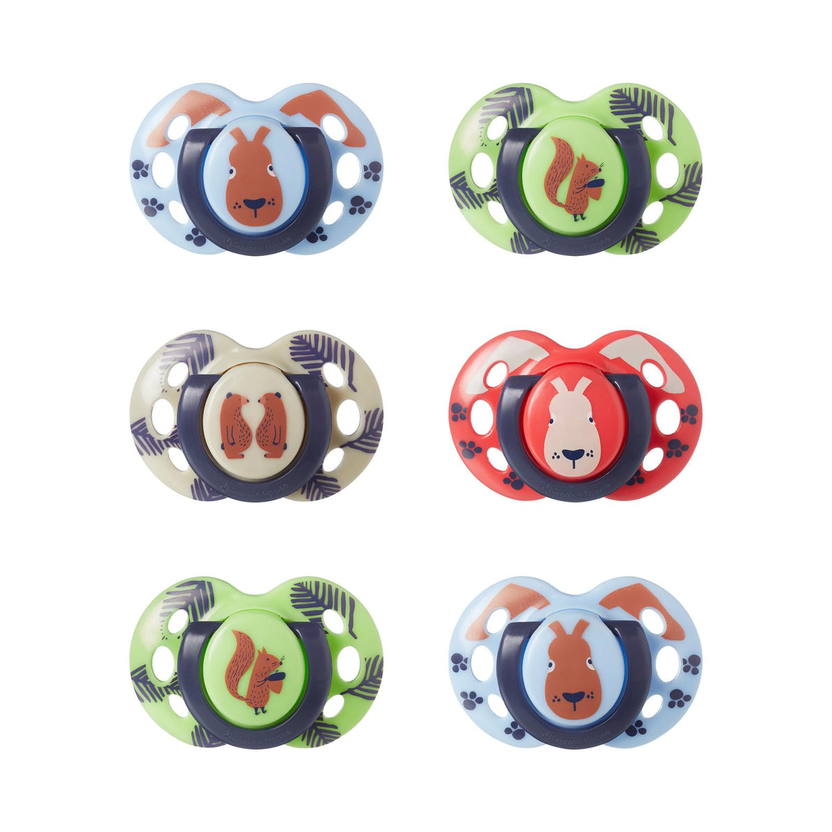 Tommee Tippee Fun Style Pacifiers, Symmetrical Design, BPA-Free Silicone, 18-36 months, Pack of 6 Pacifiers
