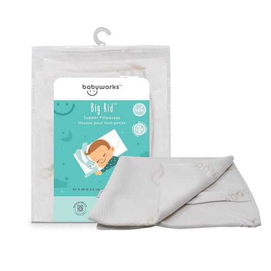 Baby Works Bamboo Toddler Pillowcase - Hypoallergenic, Antibacterial, Machine-Washable - Off-White, 1 Count