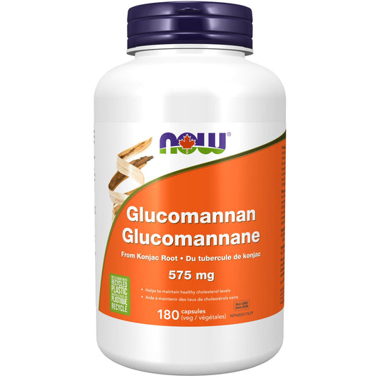 NOW Supplements, Glucomannan (Amorphophallus konjac) 575 mg, Supports Regularity*, Healthy Weight Management*, 180 Veg Capsules