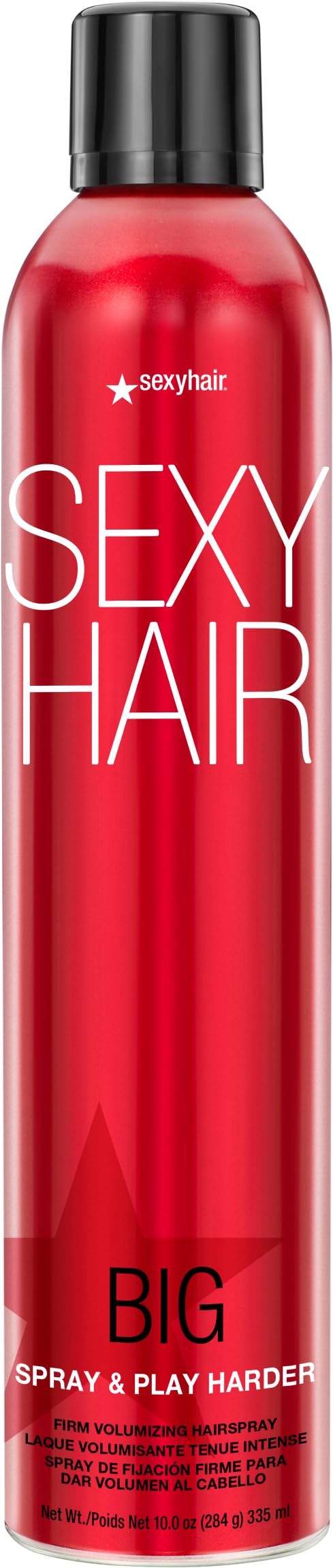 SexyHair Big Spray & Play Harder Firm Volumizing Hairspray, All Day Hold and Shine, Up to 72 Hour Humidity Resistance, 295 ml