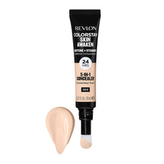 Revlon ColorStay Skin Awaken 5-in-1 Concealer, Lightweight, Creamy Longlasting Face Makeup with Caffeine & Vitamin C, For Imperfections, Dark Circles & Redness, 003 Cool Ivory, 0.27 fl oz/ 8ml