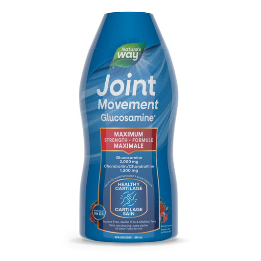 Nature's Way Joint Movement Glucosamine - Joint Pain Relief Supplement with Glucosamine, Chondroitin, Hyaluronic Acid, MSM & Vitamin D3 Supplement, Osteoarthritis Support, 480 ml (Pack of 1) Package May Vary