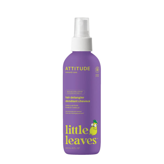 ATTITUDE Rinse-free Hair Detangler Spray for Kids, Made in Canada, EWG Verified, Leave In Product, Vegan, Vanilla and Pear, 240 mL