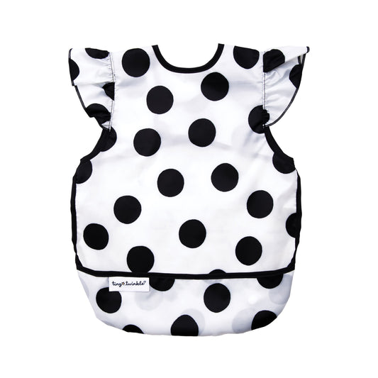 Tiny Twinkle Mess Proof Baby Bib Waterproof Toddler and Baby Apron Bib Machine Washable Polka Dot