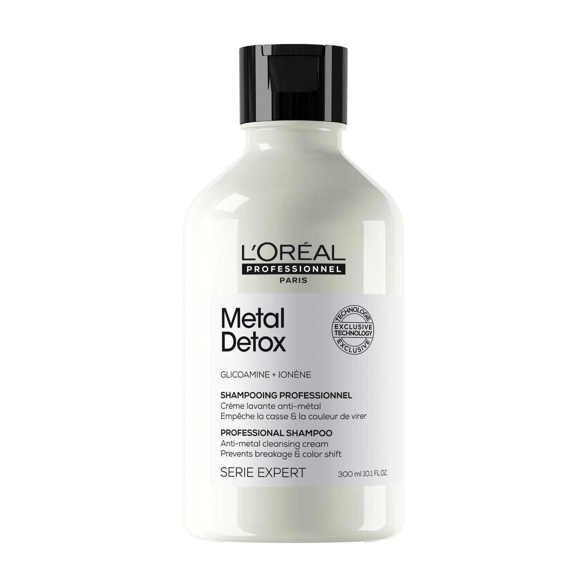 L'Oréal Professionnel Metal Detox Sulfate-Free Shampoo for Color Treated Hair, Damaged Hair & Breakage, Anti-Metal, Serie Expert, Cleansing, Smoothing, Strengthening, Rich & Creamy Texture - 300ml