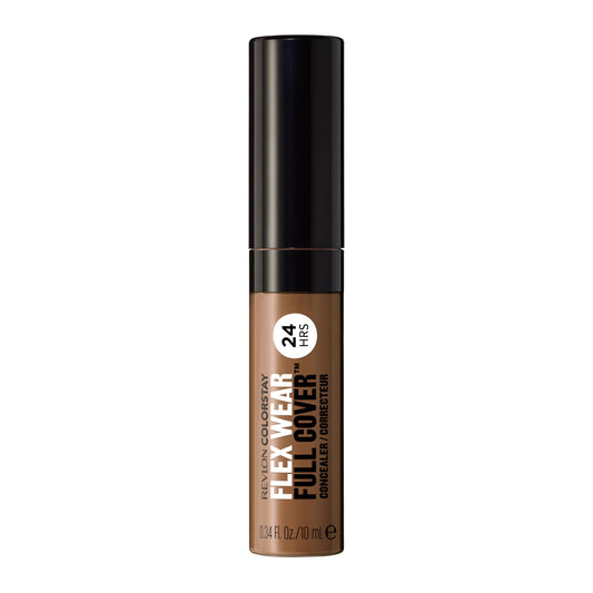 Revlon ColorStay Flex Wear, Full Cover Non-Creasing Concealer, Infused with Hyaluronic Acid & Vitamin E, Flexible Longwear, 075 Hazelnut, 0.34 fl oz/ 10ml