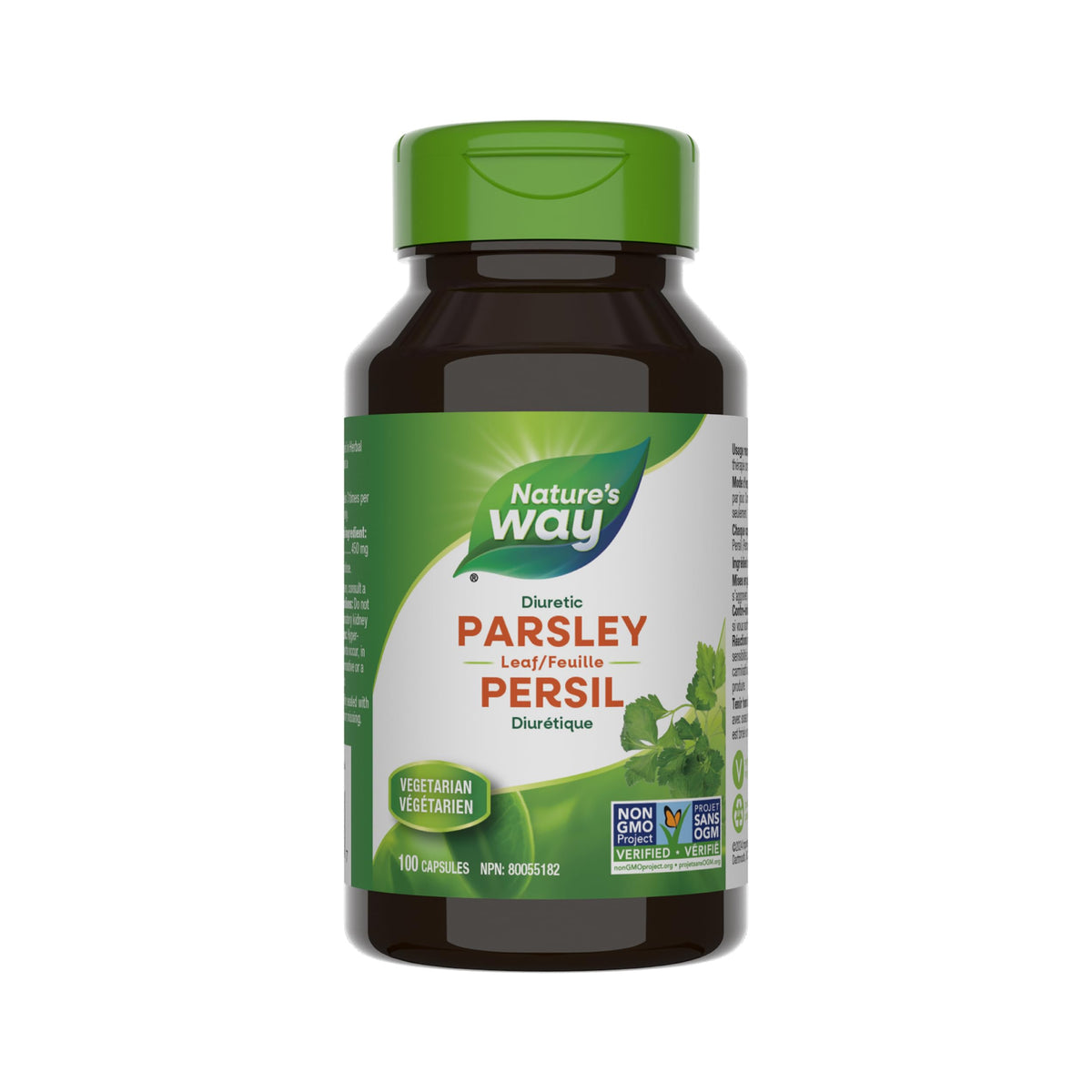 Nature's Way Parsley Leaf - Diuretic Support - 450mg Parsley leaf per capsule – Traditional Herbal Carminative & Spasmolytic Aid – Non GMO -100 Vegetarian Capsules