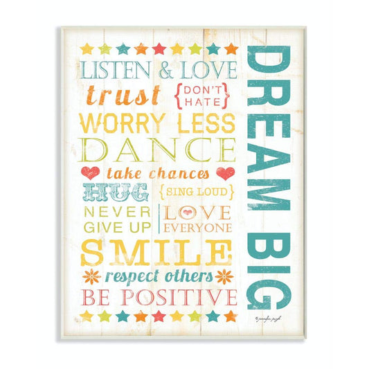The Kids Room by Stupell Dream Big Typography Rectangle Wall Plaque