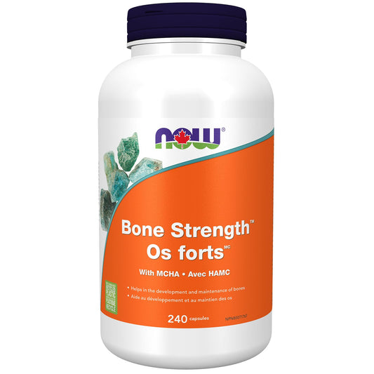 NOW Supplements, Bone Strength™ with Microcrystalline Hydroxyapatite (MCHA), Magnesium and Vitamins C,D and K, 240 Capsules