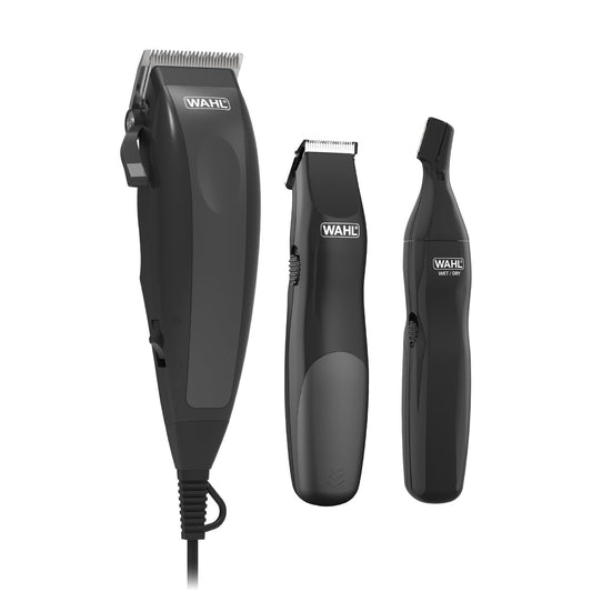 Wahl® Canada Signature Series Home Barber Kit, Self-Sharpening, High Carbon Steel Clipper Blades Stay Sharp Longer, Clipper/Trimmer/Ear, Nose & Brow Trimmer Combo Kit, Easy to Use & Perfect for the Whole Family - Model 3195