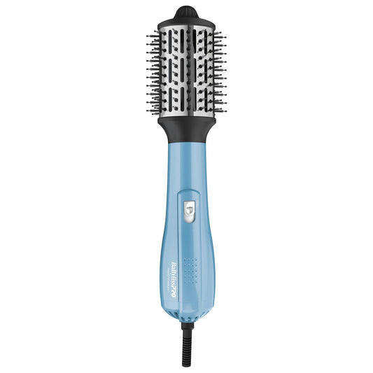 BaBylissPRO Nano Titanium Oval Ionic Hot Air Styler Blow out Hair Dryer Brush with Boar and Nylon Bristles, Medium, 2.5 inch
