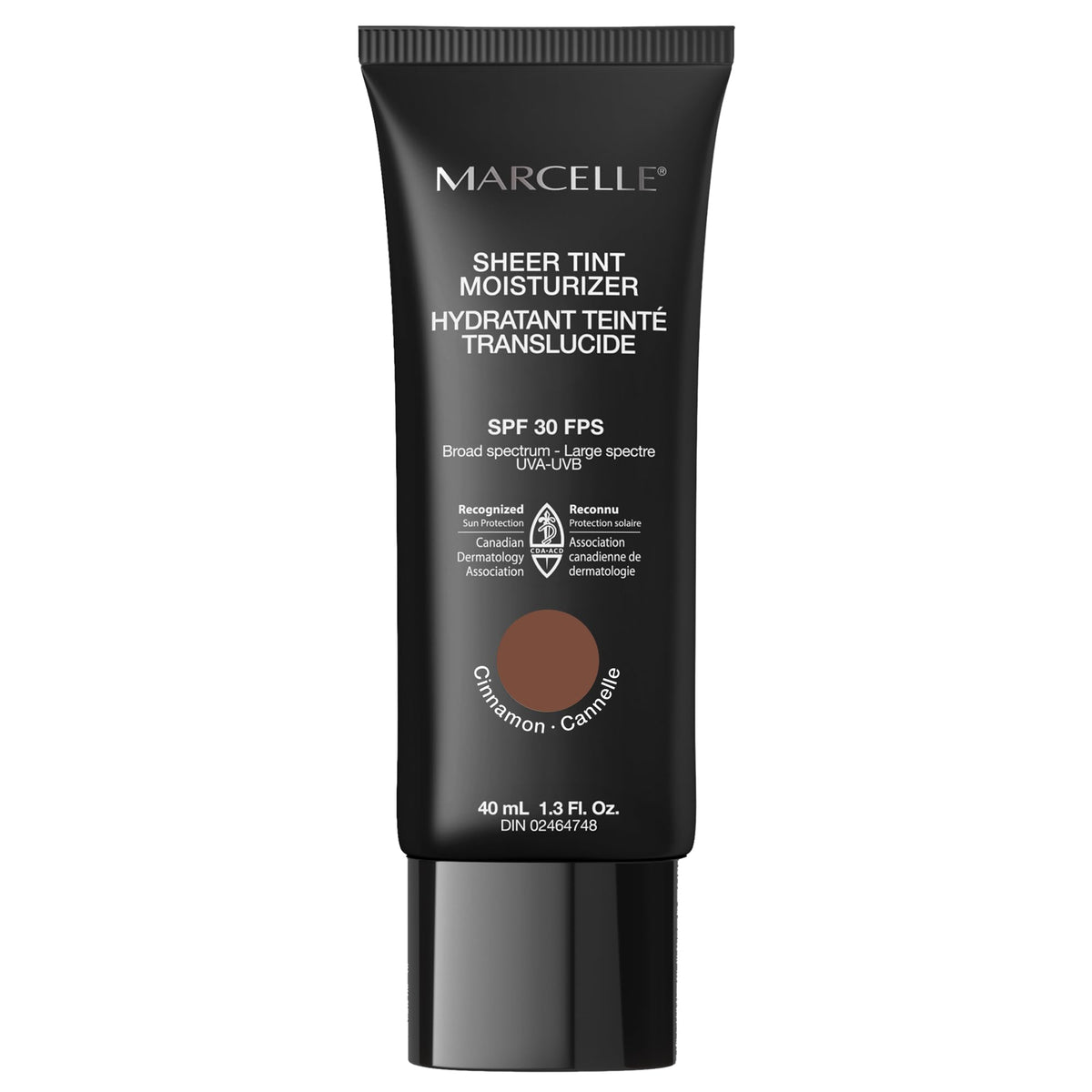 Marcelle Sheer Tint Moisturizer SPF 30, Cinnamon, with Hyaluronic Acid and Aloe, Hypoallergenic, Non-Comedogenic, Fragrance-Free, Paraben-Free, Oil-Free, 40 mL
