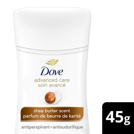 Dove Advanced Care Antiperspirant Deodorant for Women Shea Butter Scent with Pro-Ceramide Technology for Soft, Resilient Skin, 45g