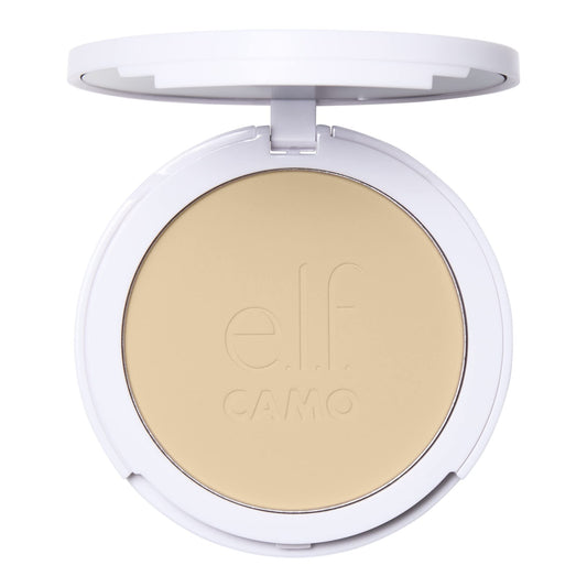 e.l.f. Camo Powder Foundation, Primer-Infused Buildable & Long-Lasting Medium-to-Full Coverage Foundation, Fair 150 C
