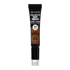 Revlon ColorStay Skin Awaken 5-in-1 Concealer, Lightweight, Creamy Longlasting Face Makeup with Caffeine & Vitamin C, For Imperfections, Dark Circles & Redness, 080 Coffee, 0.27 fl oz/ 8ml