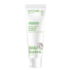 ATTITUDE Kids Fluoride-Free Toothpaste, Made in Canada, Plant- and Mineral-Based Ingredients, Vegan, Cruelty-Free and Sugar-Free, Coconut and MInt 120 grams
