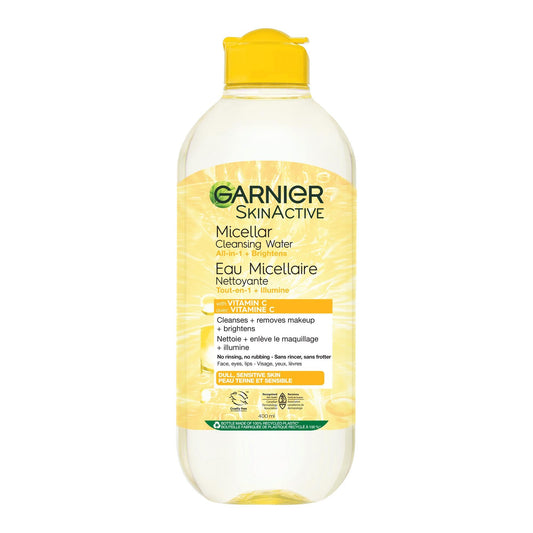 Garnier Micellar Cleansing Water, All-in-One Makeup Remover & Face Cleanser With Vitamin C, Hypoallergenic, All Skin Types Even Sensitive Skin, 400 ml
