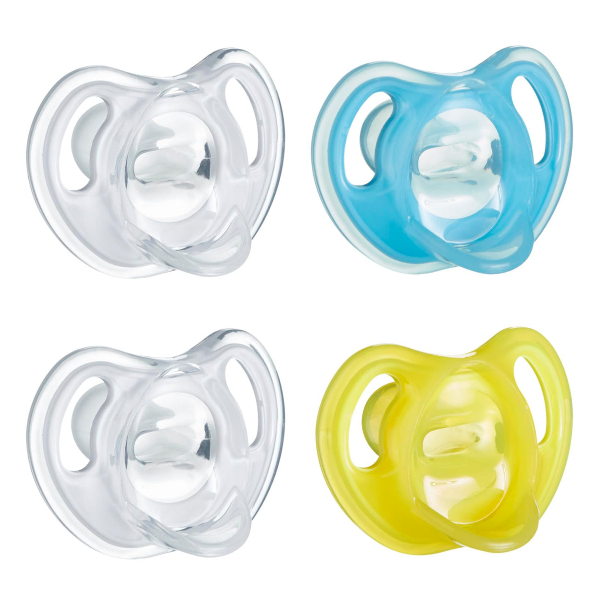 Tommee Tippee Ultra-Light Silicone Pacifier, Symmetrical One-Piece Design, BPA-Free Silicone Binkies, 6-18m, Pack of 4 Pacifiers