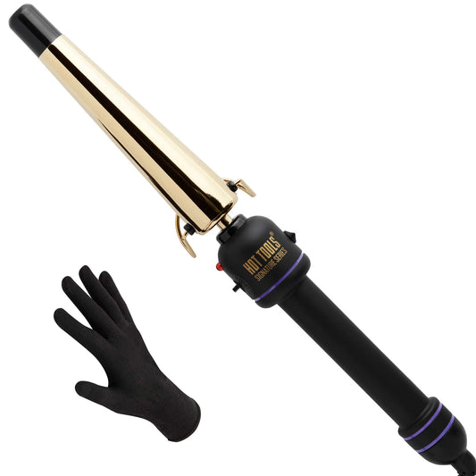 Hot Tools Signature Series Gold Clamp Free Tapered Curling Wand, 3/4" - 1-1/4" inch