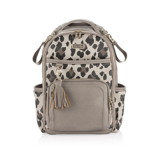 Itzy Ritzy Diaper Bag Backpack – Large Capacity Boss Plus Baby Backpack Diaper Bag Featuring 19 Pockets, Changing Pad, Stroller Clips, and Comfortable Backpack Straps, Leopard