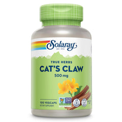 SOLARAY – Cat’s Claw Bark, 500mg | Immune System & Digestion | Uncaria Tomentosa, Whole Bark | Dietary Supplement | Vegan, Lab Verified | 100 Vegetarian Capsules