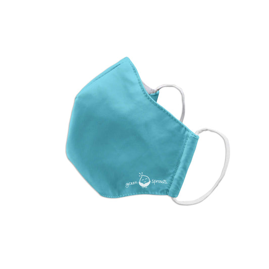 iPlay by Green Sprouts Reusable Face Mask, Aqua (Youth/Adult Small)