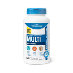 Progressive Advanced Daily Multivitamin for Adult Men, with Saw Palmetto, Fenugreek and Maca. Supports Immune Health, Energy, and Mood, 100% Complete, Canadian-Made, 120 Count