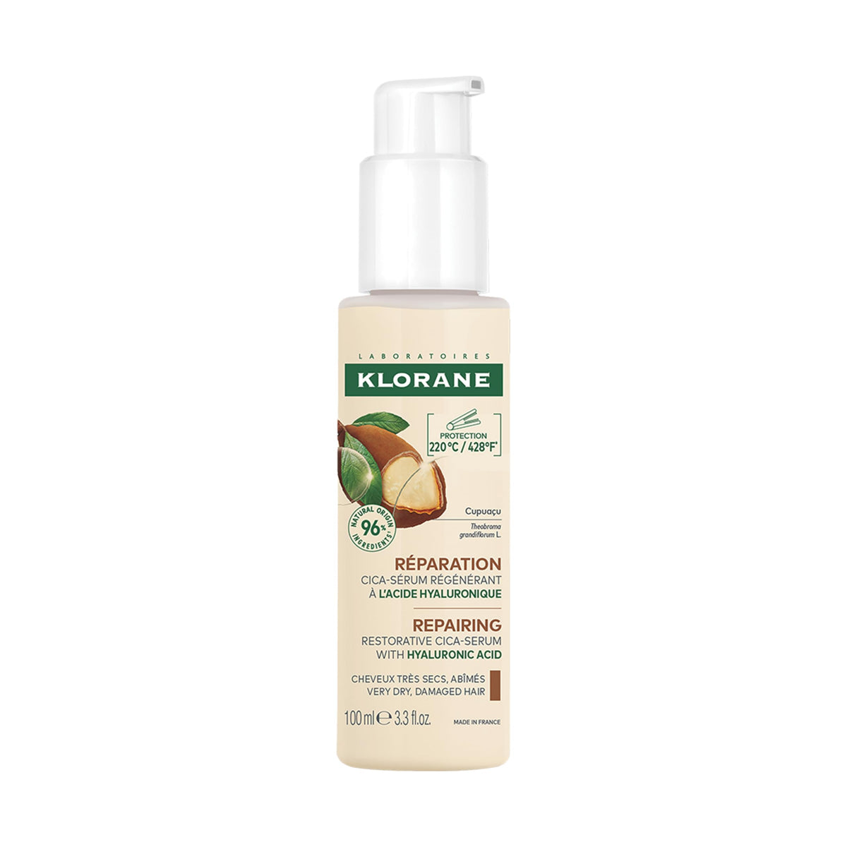 Klorane - Repairing Cica-Serum with Organic Cupuaçu & Hyaluronic acid - Very dry, damaged hair - 100ml