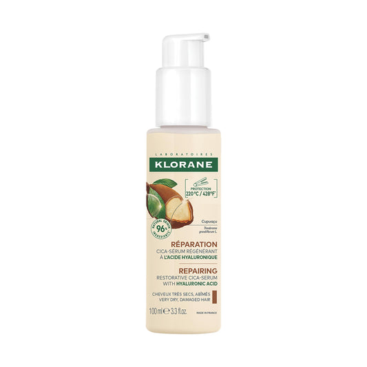 Klorane - Repairing Cica-Serum with Organic Cupuaçu & Hyaluronic acid - Very dry, damaged hair - 100ml