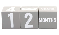 Kate & Milo Baby Age Blocks, Monthly or Yearly Milestone Markers, Baby Age Milestone Keepsakes and Photo Props, Gray