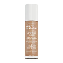 Marcelle Skincaring 2-in-1 Soothing Foundation + Concealer, Medium Beige, with Hyaluronic Acid, Medium Coverage, Matte Finish, Oil-Free, Cruelty-Free, Fragrance-Free, Hypoallergenic, 30 mL