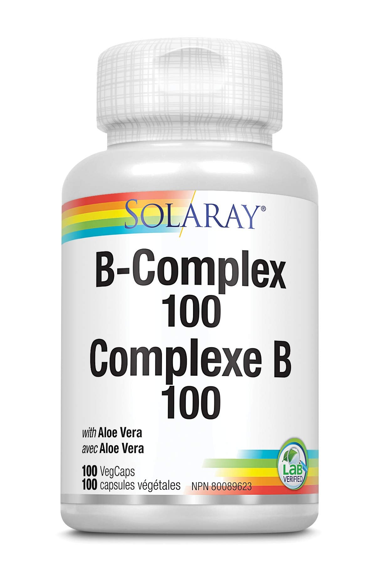 Solaray Vitamin B-Complex 100 | Supports Healthy Hair & Skin, Immune System Function, Blood Cell Formation & Energy Metabolism | 100 VegCaps