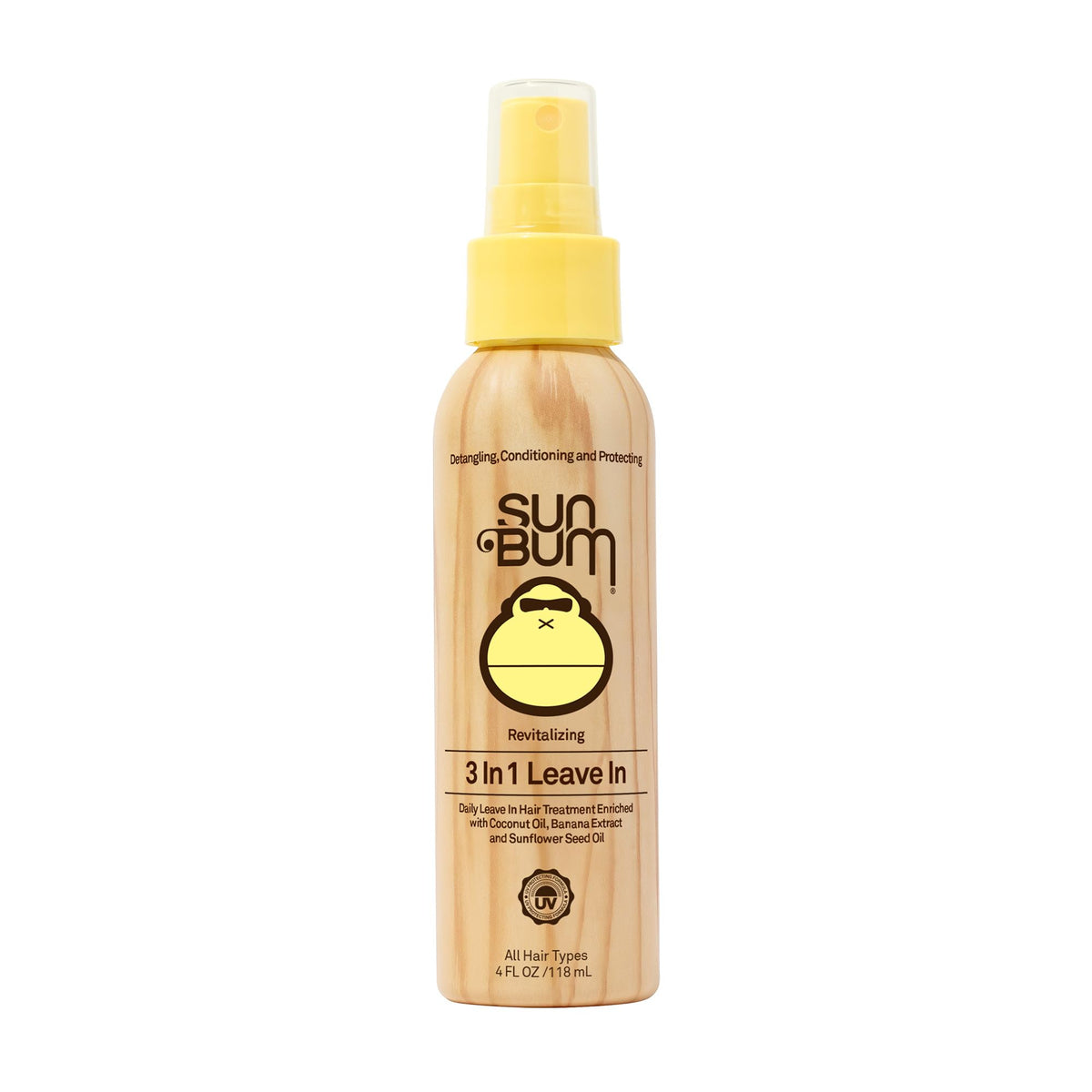 Sun Bum Beach Formula 3 in 1 Leave-In Hair Conditioner Spray, 118 mL Spray Bottle