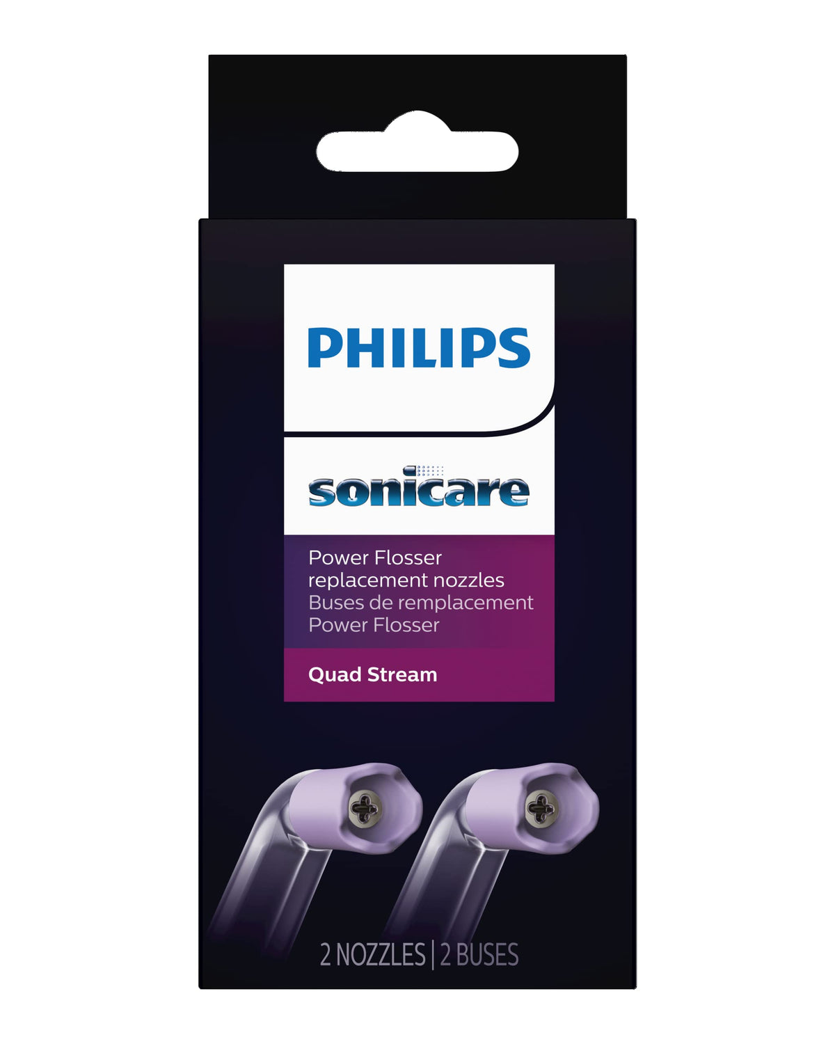Philips Sonicare Power Flosser Quad Stream Tips, Compatible with Philips Sonicare Power Flosser Only, 2-Pack, HX3062/00