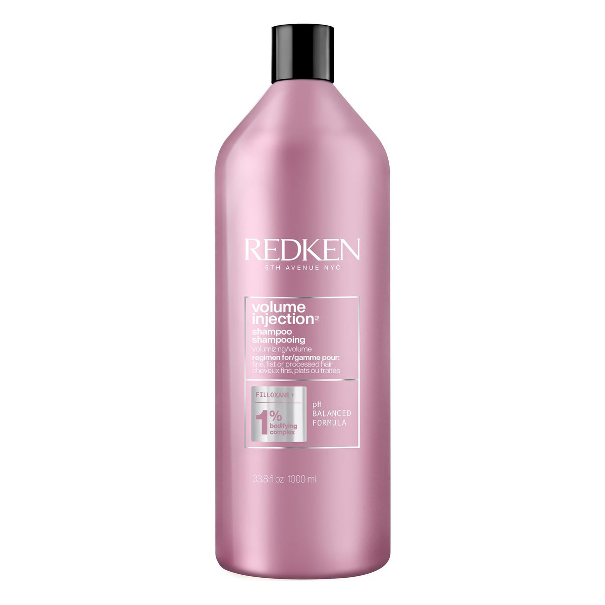 Redken Hair Shampoo, Volume Injection Shampoo, Hair Volumizer For Fine Hair, Volumizing Shampoo Adds Lift & Body, With Filoxane, Paraben Free, 1000 ML