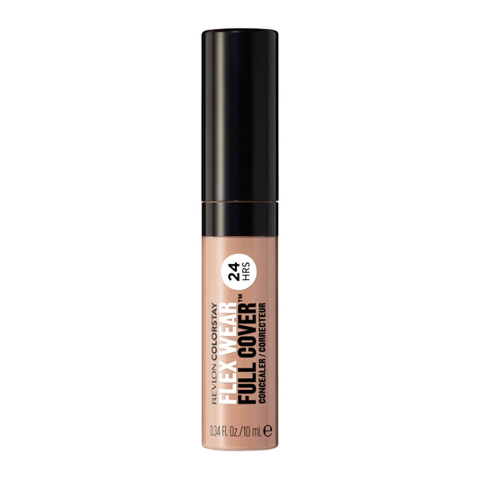 Revlon ColorStay Flex Wear, Full Cover Non-Creasing Concealer, Infused with Hyaluronic Acid & Vitamin E, Flexible Longwear, 055 Latte, 0.34 fl oz/ 10ml