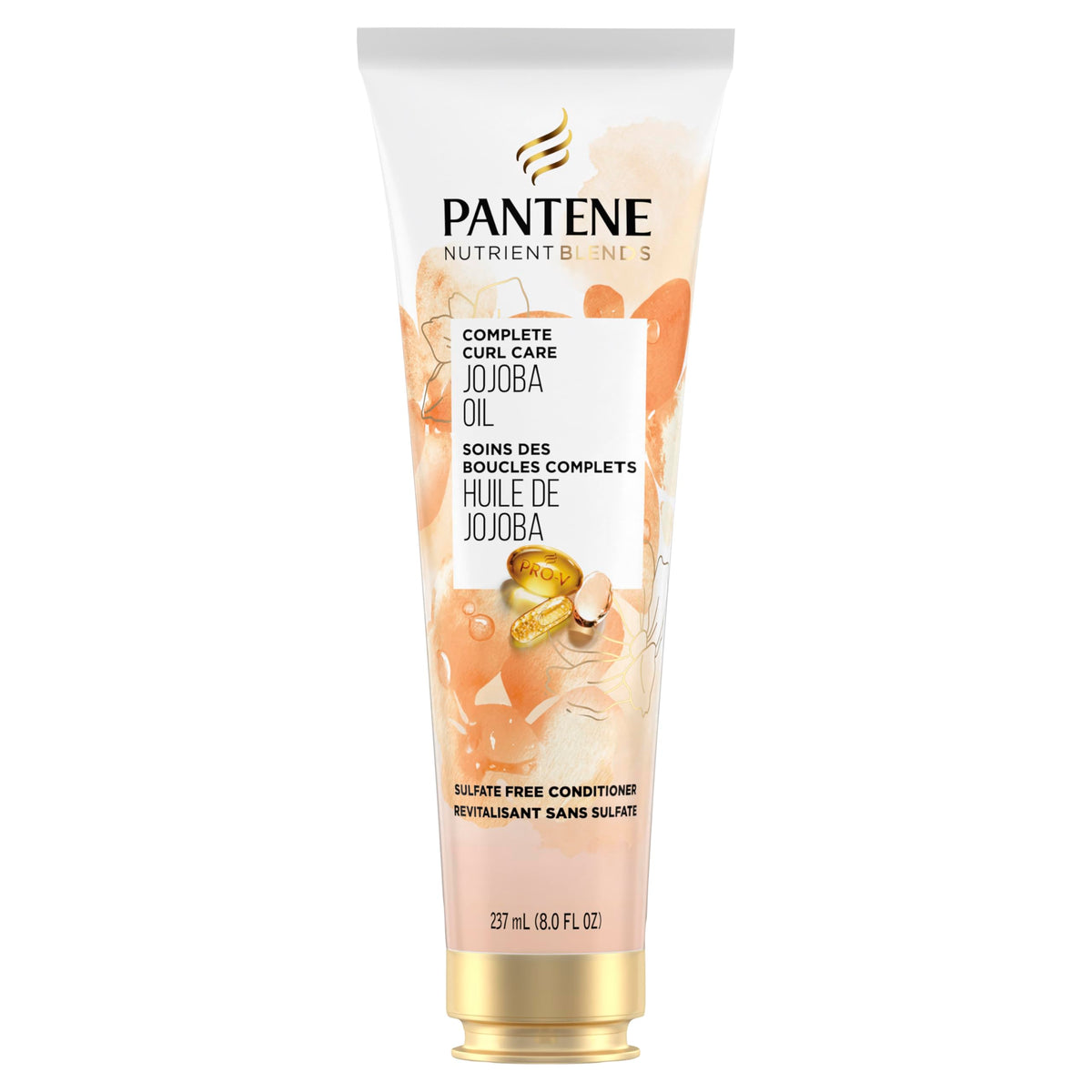Pantene Sulfate Free Curly Hair Conditioner, Anti Frizz, Adds Shine and Definition to Curls with Jojoba Oil, Safe for Color Treated Hair, Nutrient Blends, 237 mL