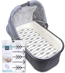 Kushies Baby Bassinet/Carriage Pad Fitted Sheet Flannel, One Direction Black & White, S335-619