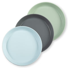 Tiny Twinkle Tableware 3 Pack Dish Set- BPA-Free Cups, Plates and Bowls Sets for Kids and Toddlers - Polypropylene Plastic Dinnerware Set (Sage, Charcoal, Iceblue - Plates)