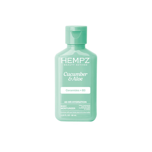 HEMPZ Body Lotion - Cucumber & Aloe Herbal Limited Edition Mini Daily Moisturizing Cream,Shea Butter, Aloe, Body Moisturizer - Skin Care Products, Hemp Seed Oil - Travel Size 2.25 Fl Oz
