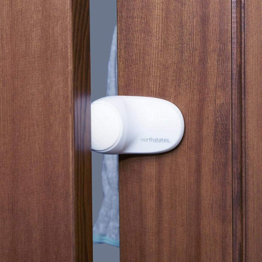 Toddleroo by North States - Rotating Door Stopper for Baby Proofing: Child Proof Door Stopper - Pack of 1 - White