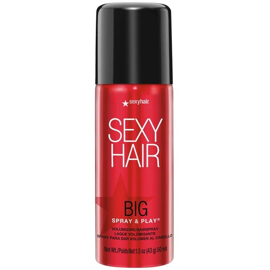 SexyHair Big Spray & Play Volumizing Hairspray Travel Size, 1.5 Oz | Hold and Shine | Up to 72 Hour Humidity Resistance | All Hair Types