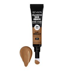 Revlon ColorStay Skin Awaken 5-in-1 Concealer, Lightweight, Creamy Longlasting Face Makeup with Caffeine & Vitamin C, For Imperfections, Dark Circles & Redness, 075 Hazelnut, 0.27 fl oz/ 8ml