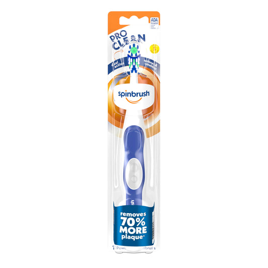 Spinbrush Pro Clean, Battery-Powered Electric Toothbrush, Adult, Medium Bristles, Duracell Batteries Included