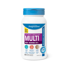 Progressive Advanced Multivitamin for Men 50+, with Maca, Turmeric, Bacopa Extract and CoQ10. For Immune and Joint Support, Heart Health, and Inflammation, 100% Complete, Canadian-Made, 60 Count